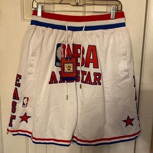 Mens Just Don NBA All-Star Shorts East Red White Blue Throwback NWT Large